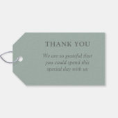 Modern Boho Geometric Green Grey Taupe Cadeaulabel (Achterkant Horizontaal)