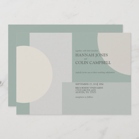 Modern Boho Geometric Green Grey Taupe Kaart (Voorkant / Achterkant)