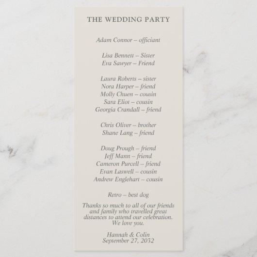 Modern Boho Geometric Green Grey Taupe Programmakaart (Achterkant)