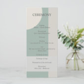 Modern Boho Geometric Green Grey Taupe Programmakaart (Staand voorkant)