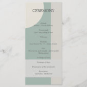 Modern Boho Geometric Green Grey Taupe Programmakaart (Voorkant)