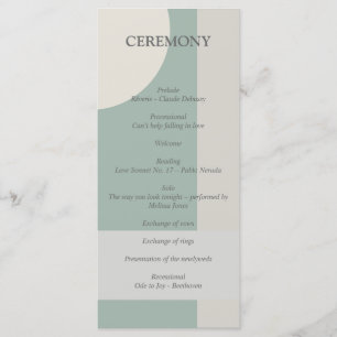 Modern Boho Geometric Green Grey Taupe Programmakaart