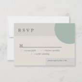 Modern Boho Geometric Green Grey Taupe RSVP Kaartje (Voorkant)