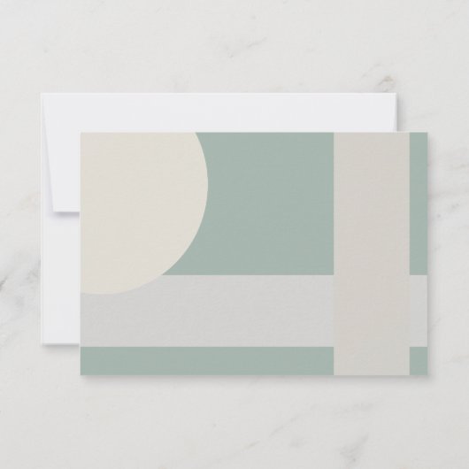 Modern Boho Geometric Green Grey Taupe RSVP Kaartje (Achterkant)