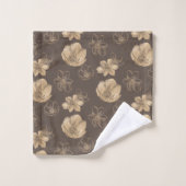 Modern Boho Gold Foil Bloemen Patroon Bad Handdoek (Wasdoekje)