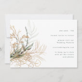Modern Boho Golden Eucalyptus Greenery Save The Date (Achterkant)