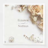 Modern Boho Golden Rozen Spring Summer Wedding Servet (Voorkant)