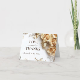 Modern Boho Golden Rozen voorjaar zomer bruiloft Bedankkaart