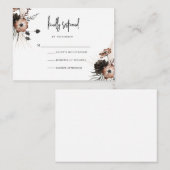 Modern Boho Gothic Script RSVP-kaart Notitiekaartje (Voorkant / Achterkant)