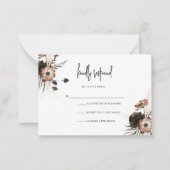 Modern Boho Gothic Script RSVP-kaart Notitiekaartje (Voorkant)