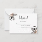 Modern Boho Gothic Script RSVP-kaart Notitiekaartje (Voorkant)