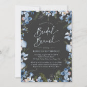 Modern Boho Gray Dusty Blue Floral Brunch Kaart (Voorkant)