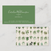 Modern Boho Green Planten botanische Florist Visitekaartje (Voorkant / Achterkant)