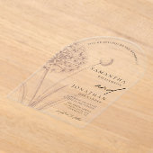 Modern Boho Greenery Minimal Wedding Acryl Uitnodigingen (Laagn)