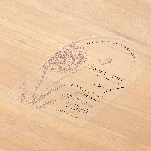 Modern Boho Greenery Minimal Wedding Acryl Uitnodigingen (Laagn)