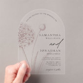 Modern Boho Greenery Minimal Wedding Acryl Uitnodigingen (Insitu (Draagbaar))