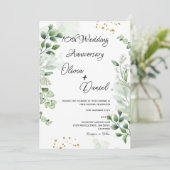 Modern Boho Greenery Wedding Anniversary  Kaart (Staand voorkant)