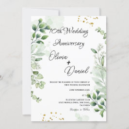 Modern Boho Greenery Wedding Anniversary  Kaart
