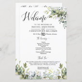 Modern Boho Greenery Wedding Programma (Voorkant / Achterkant)
