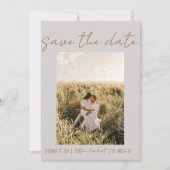 Modern Boho Grey One Photo Save the Date (Voorkant)