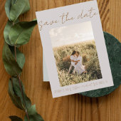 Modern Boho Grey One Photo Save the Date