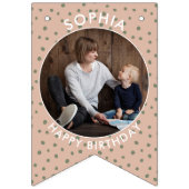 Modern Boho groen Custom verjaardag foto bunting Vlaggetjes (Tweede vlag)