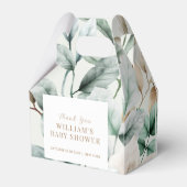 Modern Boho groen laat Baby shower Bedankdoosjes (Achterkant)