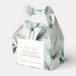Modern Boho groen laat Baby shower Bedankdoosjes