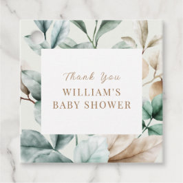 Modern Boho groen laat Baby shower Bedankjes Labels