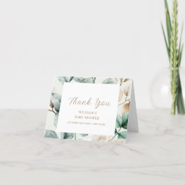 Modern Boho groen laat Baby shower Bedankkaart