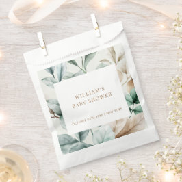 Modern Boho groen laat Baby shower Bedankzakje