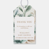 Modern Boho groen laat Baby shower Cadeaulabel (Voorkant)