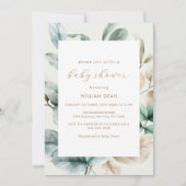 Modern Boho groen laat Baby shower Kaart (Voorkant)