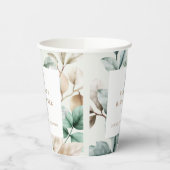 Modern Boho groen laat Baby shower Papieren Bekers (Links)