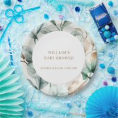 Modern Boho groen laat Baby shower Papieren Bordje (Feest)