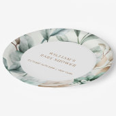 Modern Boho groen laat Baby shower Papieren Bordje (Gekanteld)