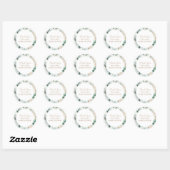 Modern Boho groen laat Baby shower Ronde Sticker (Vel)