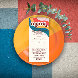 Modern Boho Groovy Retro 70s Rainbow Wedding Menu