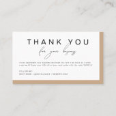 Modern Boho handgeschreven script dank u korting Visitekaartje (Achterkant)