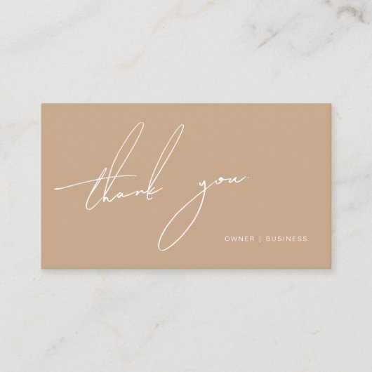 Modern Boho handgeschreven script dank u korting Visitekaartje (Voorkant)