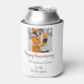 Modern boho happy anniversary naam toevoegen datum blikjeskoeler (Blikje Voorkant)