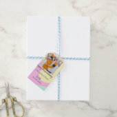 Modern boho happy anniversary naam toevoegen datum cadeaulabel (Met Touw)