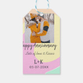 Modern boho happy anniversary naam toevoegen datum cadeaulabel (Achterkant)
