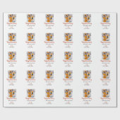 Modern boho happy anniversary naam toevoegen datum cadeaupapier (Vlak)