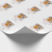 Modern boho happy anniversary naam toevoegen datum cadeaupapier (Hoek)