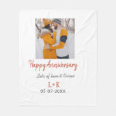 Modern boho happy anniversary naam toevoegen datum fleece deken (Voorkant)