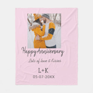 Modern boho happy anniversary naam toevoegen datum fleece deken