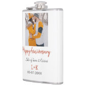 Modern boho happy anniversary naam toevoegen datum heupfles (Links)