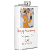 Modern boho happy anniversary naam toevoegen datum heupfles (Rechts)