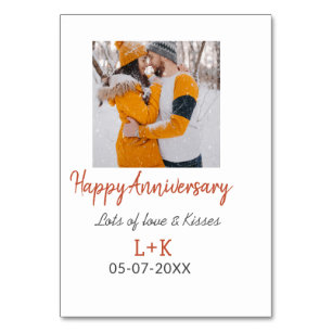 Modern boho happy anniversary naam toevoegen datum kaart